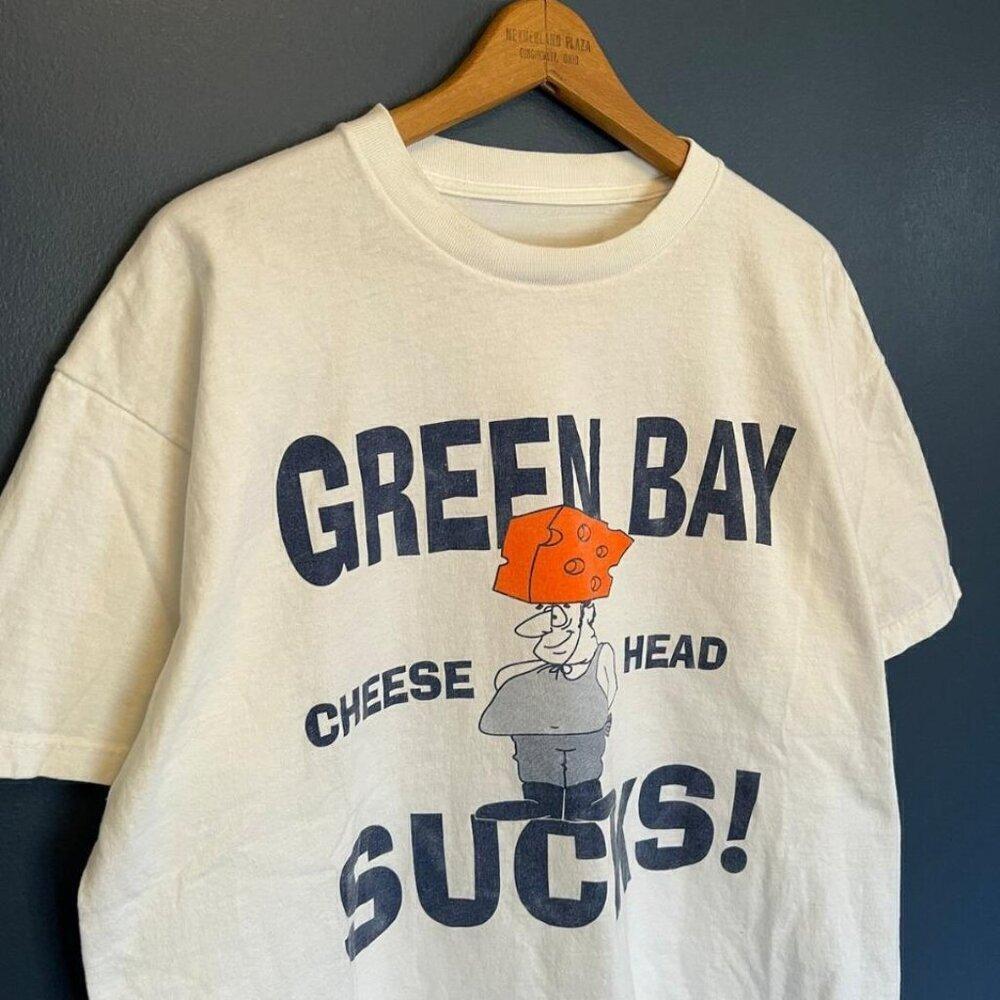 90S Green Bay Wisconsin Cheese Heads Sucks Tee Shirt Retro